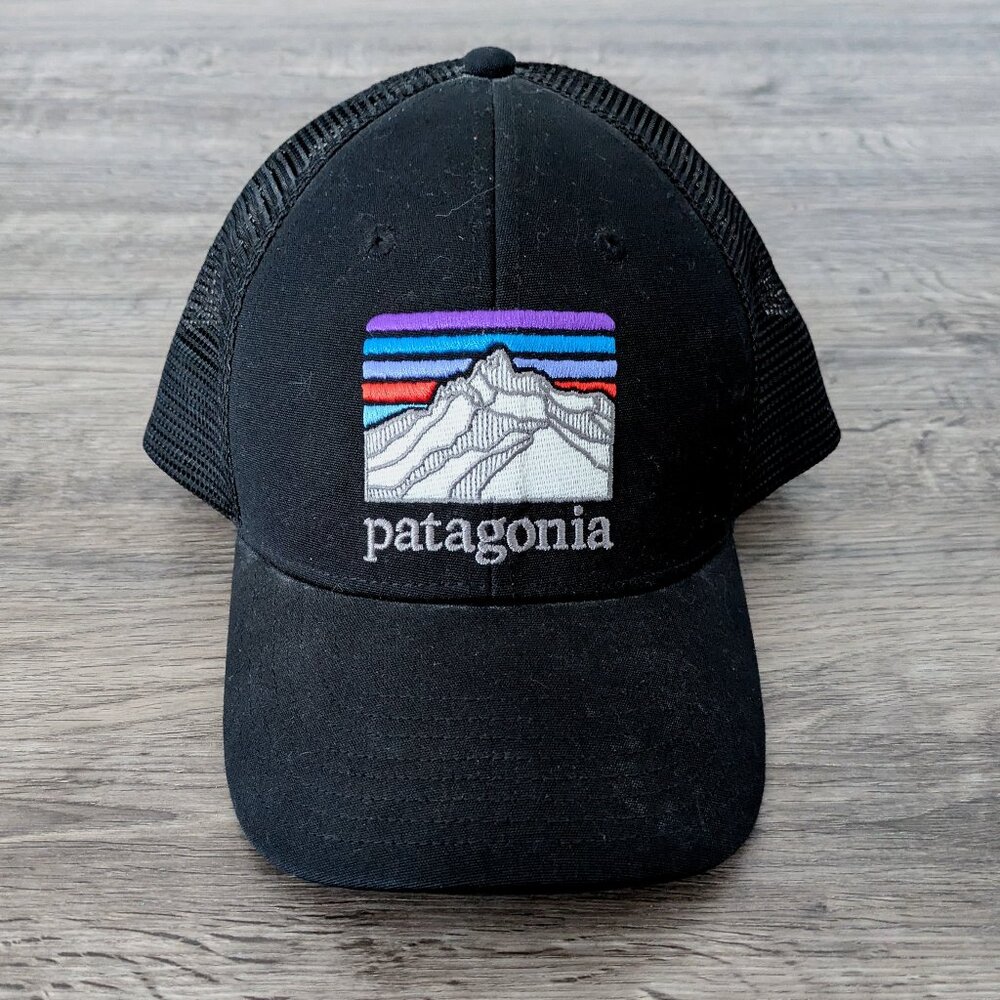 Patagonia Adjustable Snap Back Cap Hat - Black with Logo - Adult - New